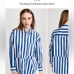 NWOT AYR The Deep End in blue regatta stripe XS
